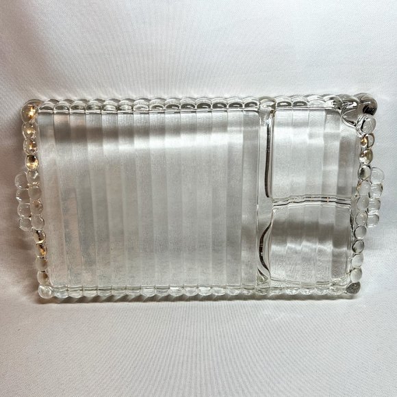 Vintage Hazel Atlas Snack-Sip-Smoke Tray & Cup Set 1950s Vanity Jewelry - Picture 11 of 13